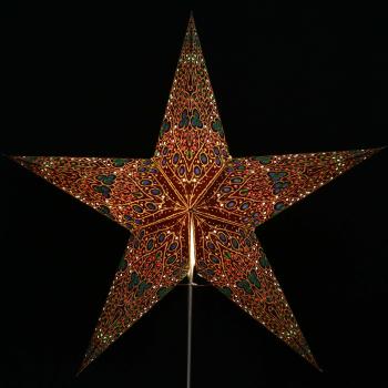Peacock braun - Faltbarer Leuchtstern, Weihnachtsstern aus Papier mit 5 Zacken, 60 cm